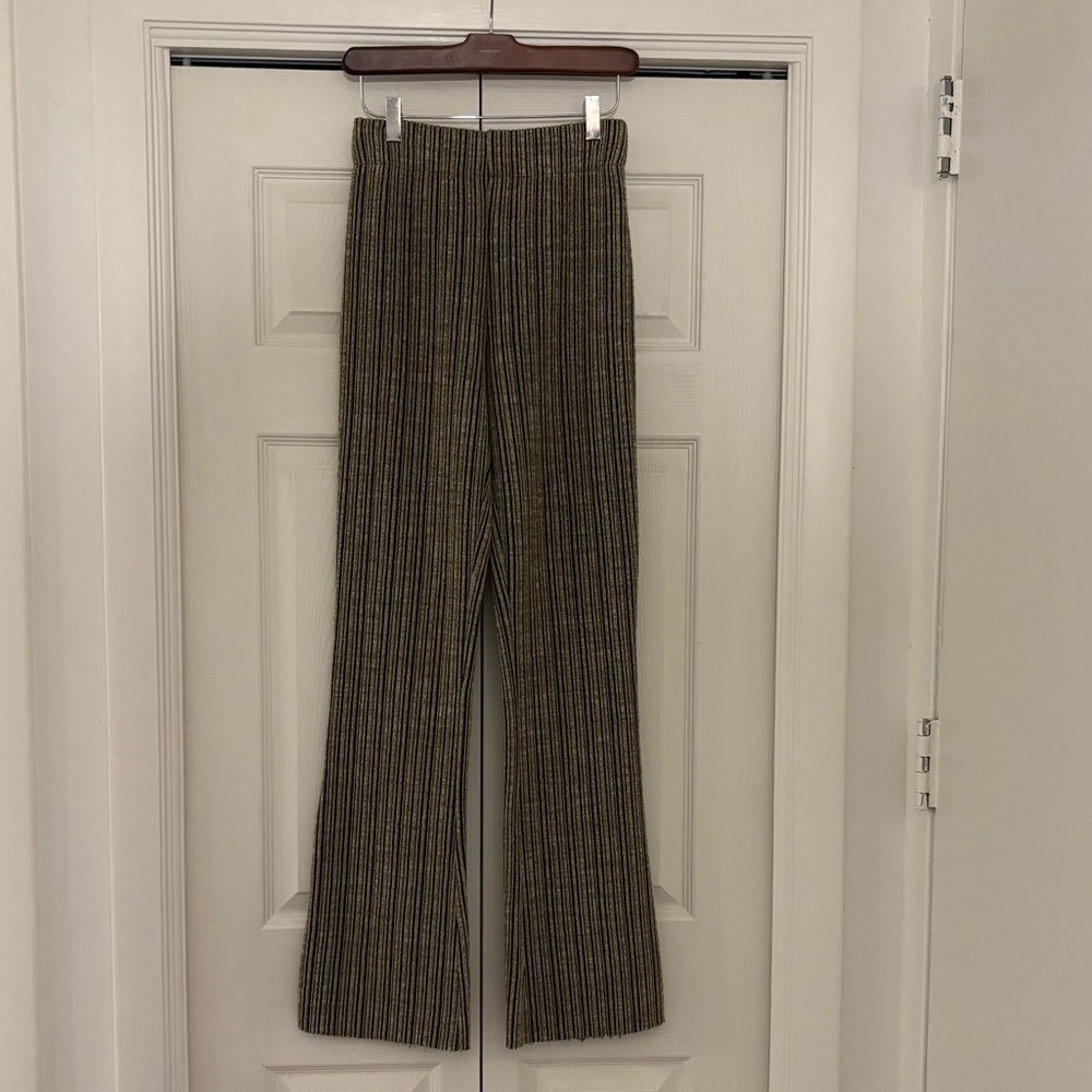RAG & BONE Raimi Gold and Black Striped Flare Pants - Picture 7 of 12